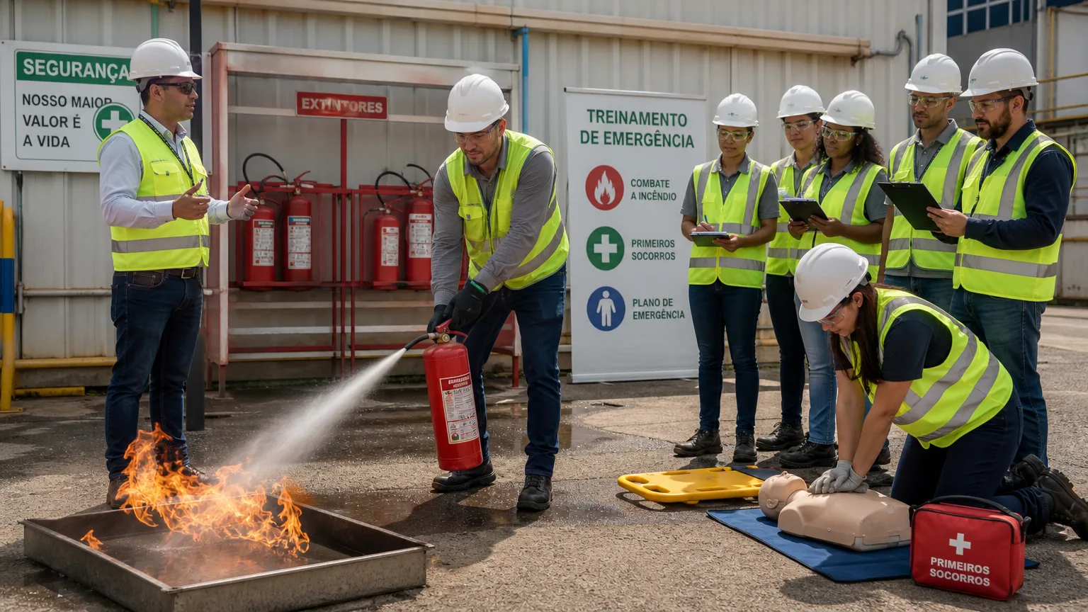 Treinamento prático de resposta a emergências