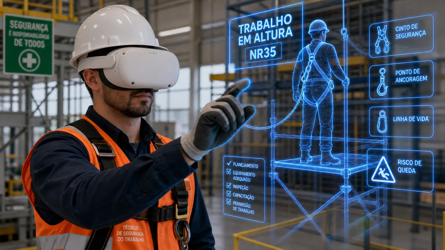 Treinamento com óculos de realidade aumentada